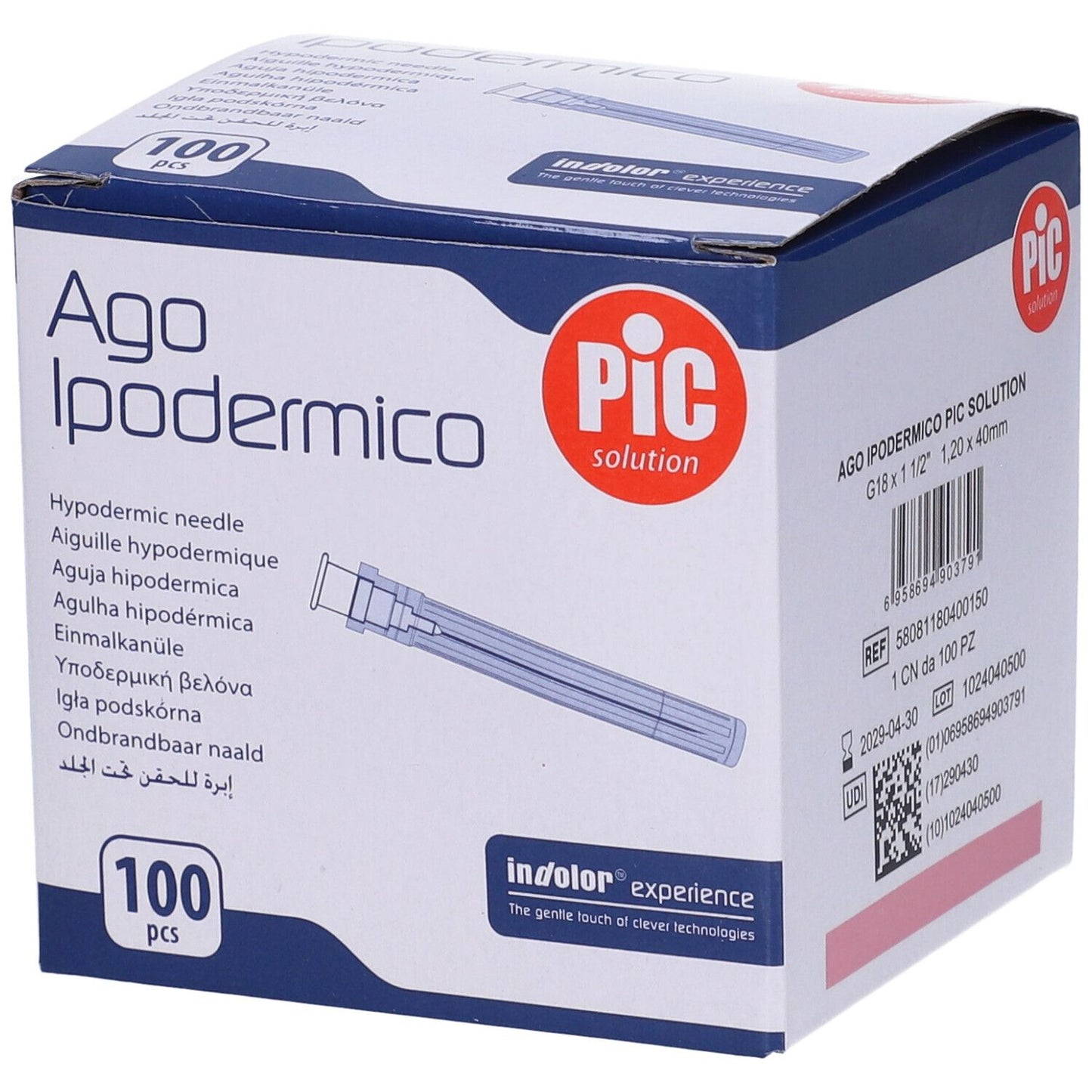 PIC AGO IPODERMICO G18 1 1/2 1