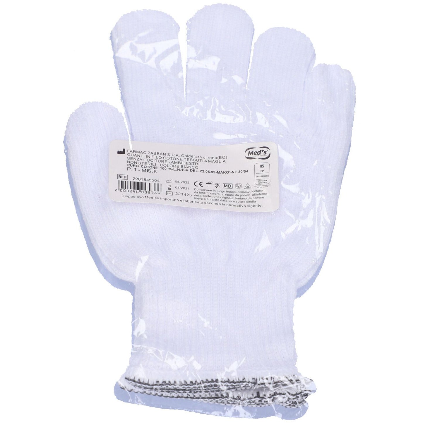 GUANTO COTONE BIANCO 6 BUSTA