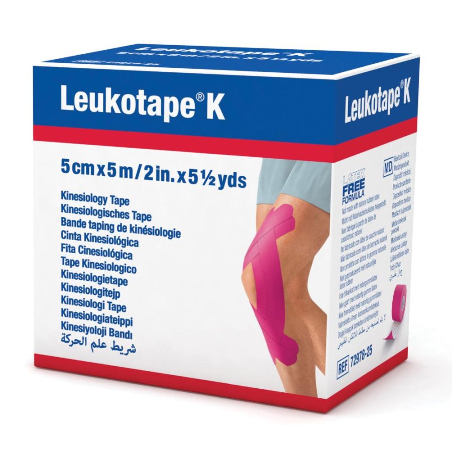 LEUKOTAPE K Cerotto 5cmx5mt Media Rosa