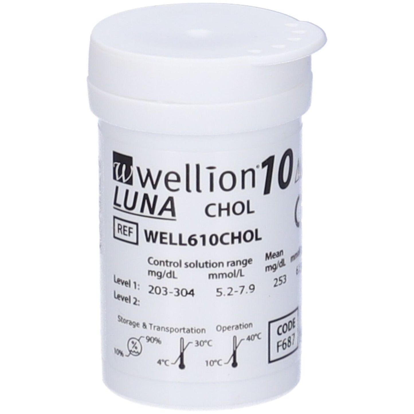 WELLION LUNA CHOLES STRIPS10PZ