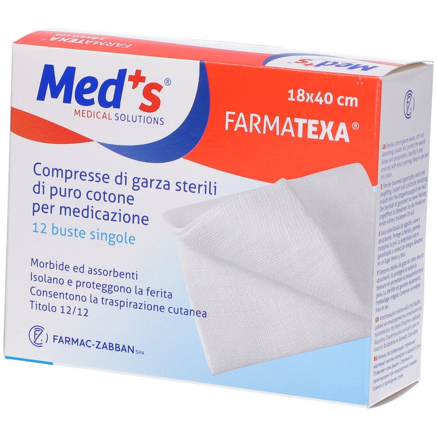 GARZA MEDS 12/12 18X40CM 12PZ