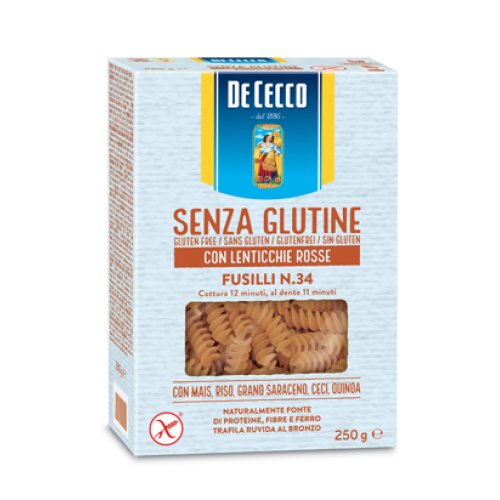 DE CECCO Fusilli n.34 con Lenticchie Rosse 250g
