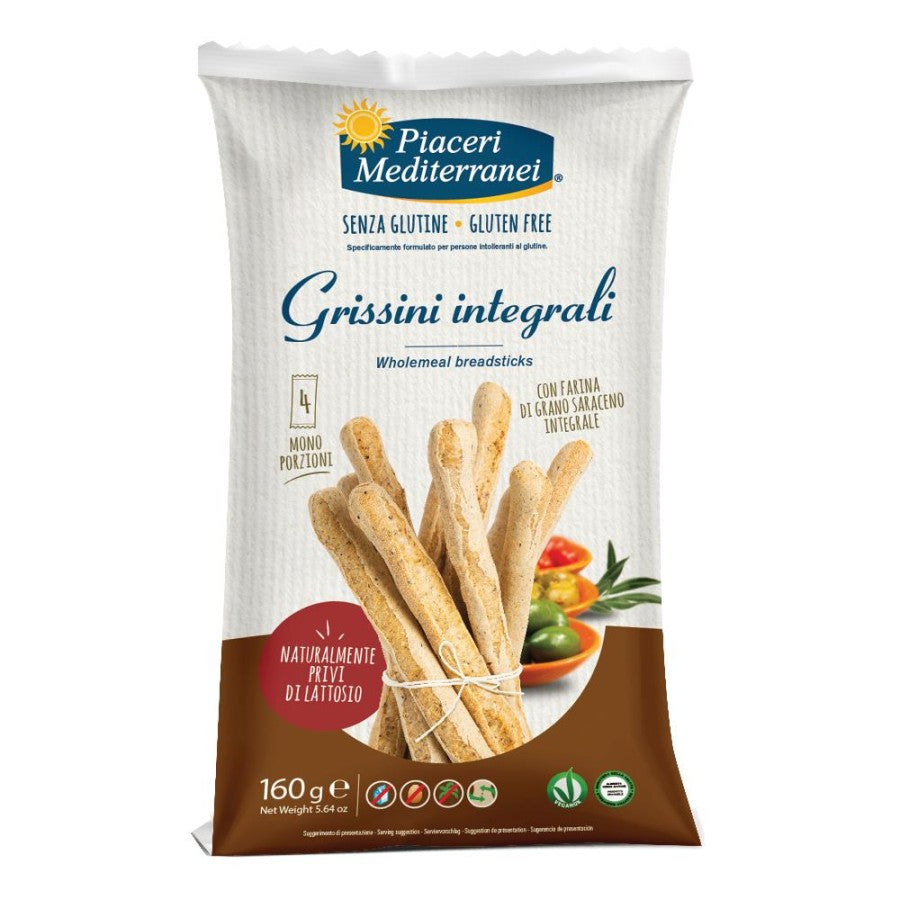 PIACERI MEDITERRANEI Grissini Integrali 160gr 4 monoporzioni