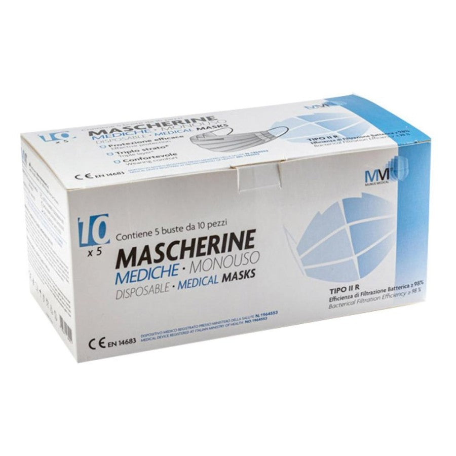 MUNUSMED Mascherina Chirurgica IIR Azz.50pz