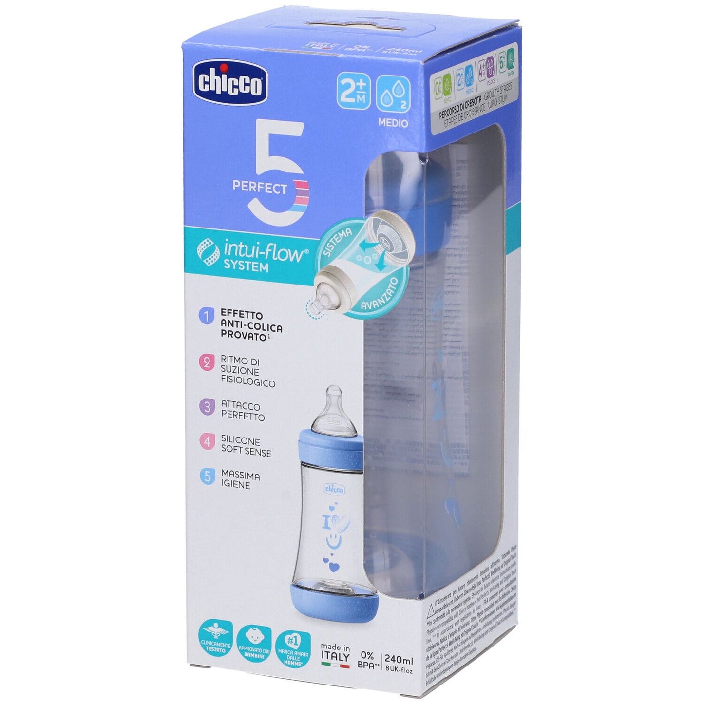 CH BIB P5 240ML MED SIL BOY