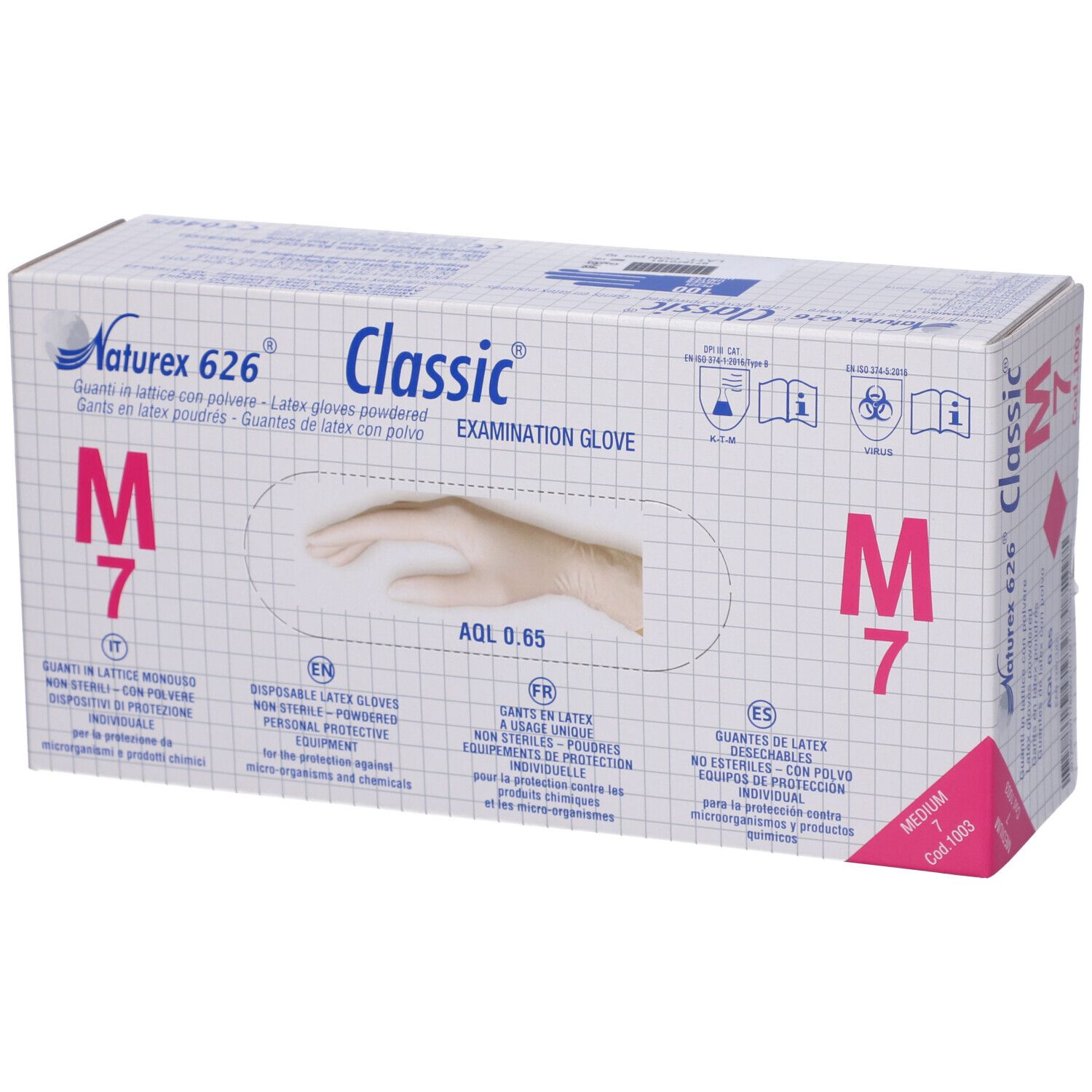 GUANTI LATTICE C/POLV M 100PZ