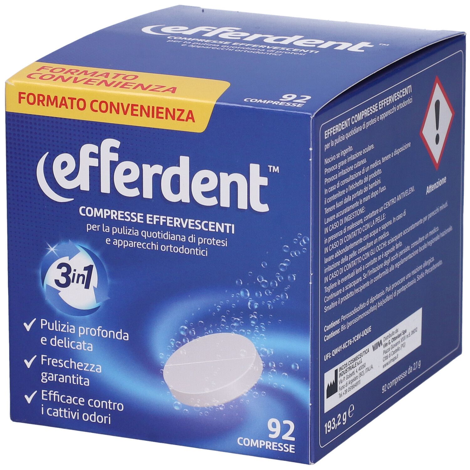 EFFERDENT EFFERVESCENTI 92CPR