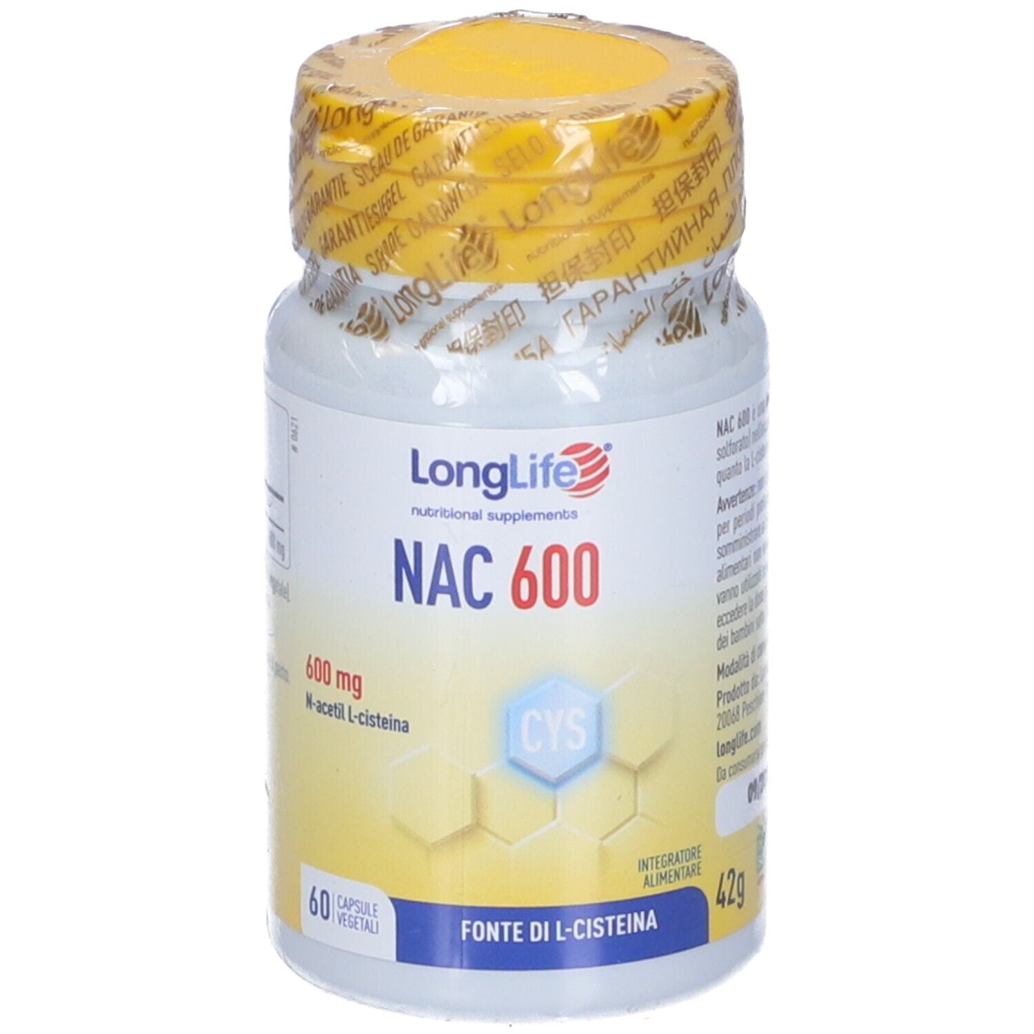 LONGLIFE NAC 600MG 60CPS