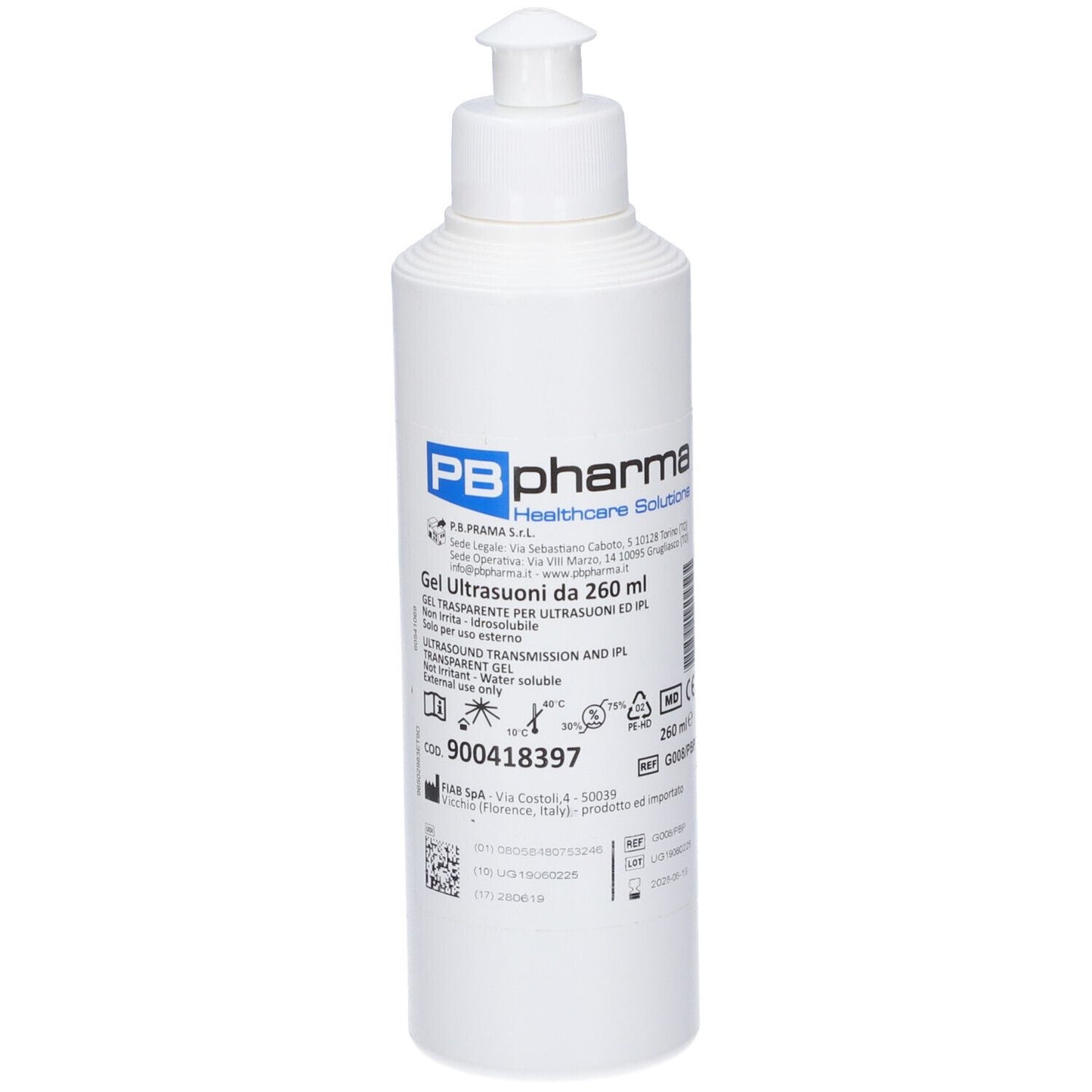 GEL ULTRASUONI 260ML PBPHARMA