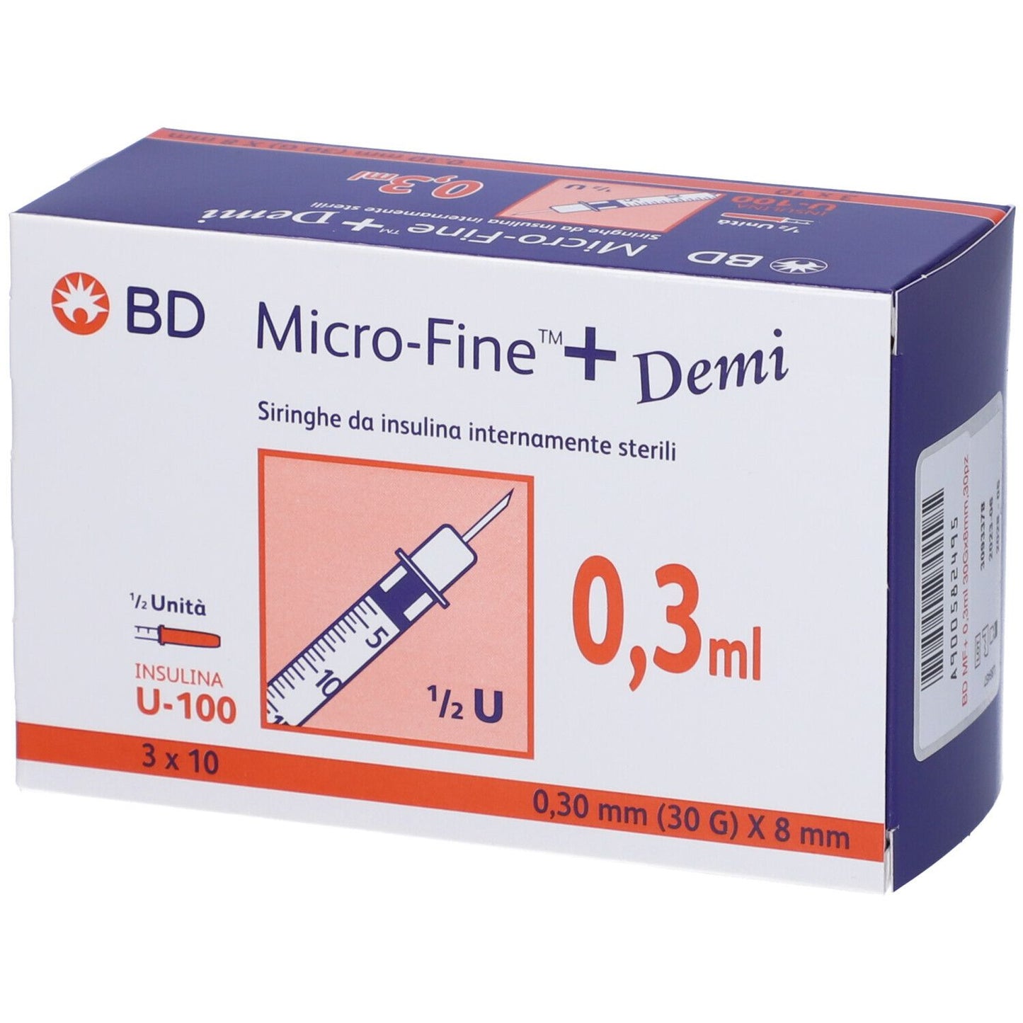 SIR INS BD DEMI 0,3ML G30 8MM