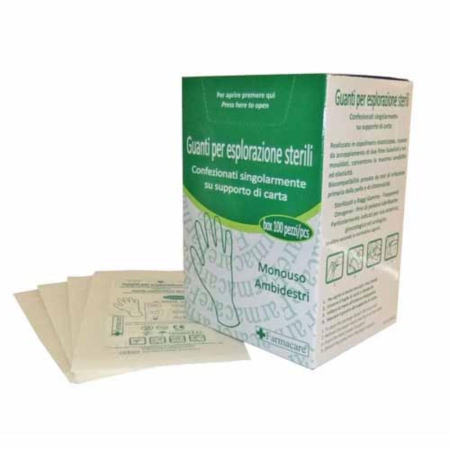 FARMACARE Guanti Esplorazione Ster.M 100pz