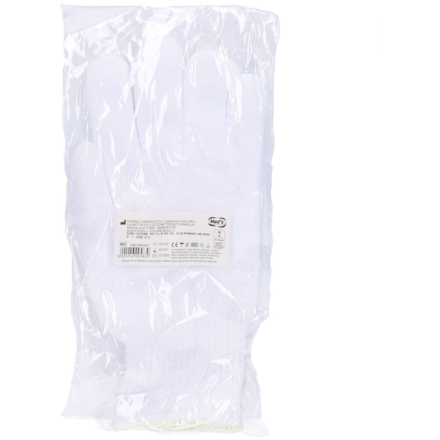 FARMAC-ZABBAN Guanti Cotone Bianco Mis.8�