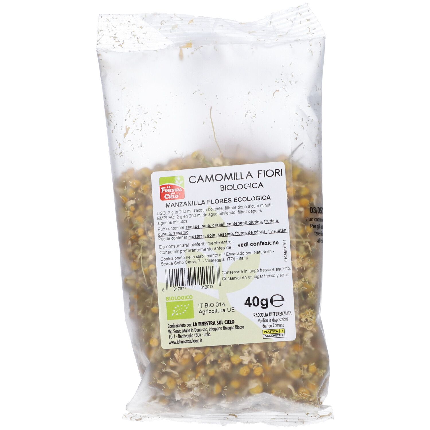 908190693 - CAMOMILLA FIORI INTERI BIO 40G