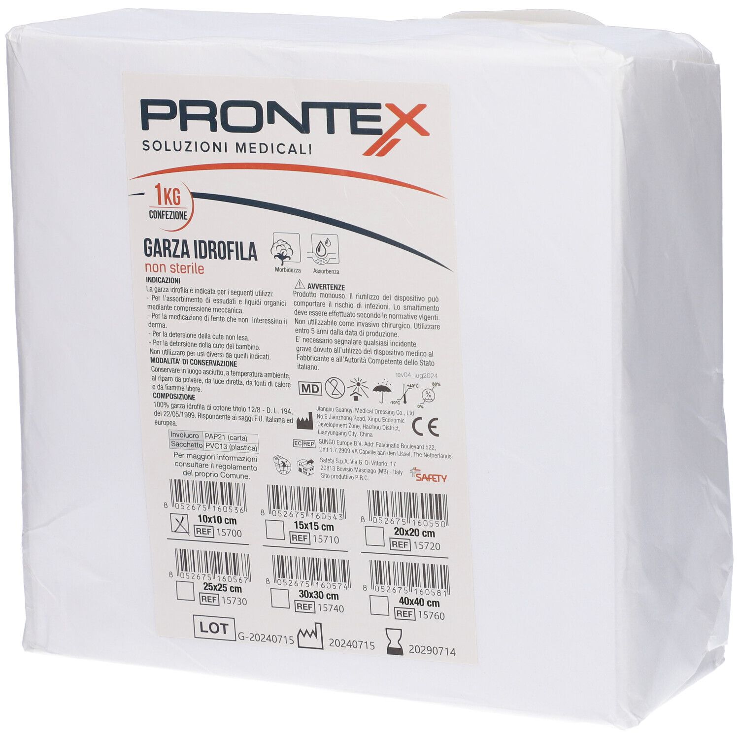 908925478 - GARZA TEXIL 10X10CM 1KG