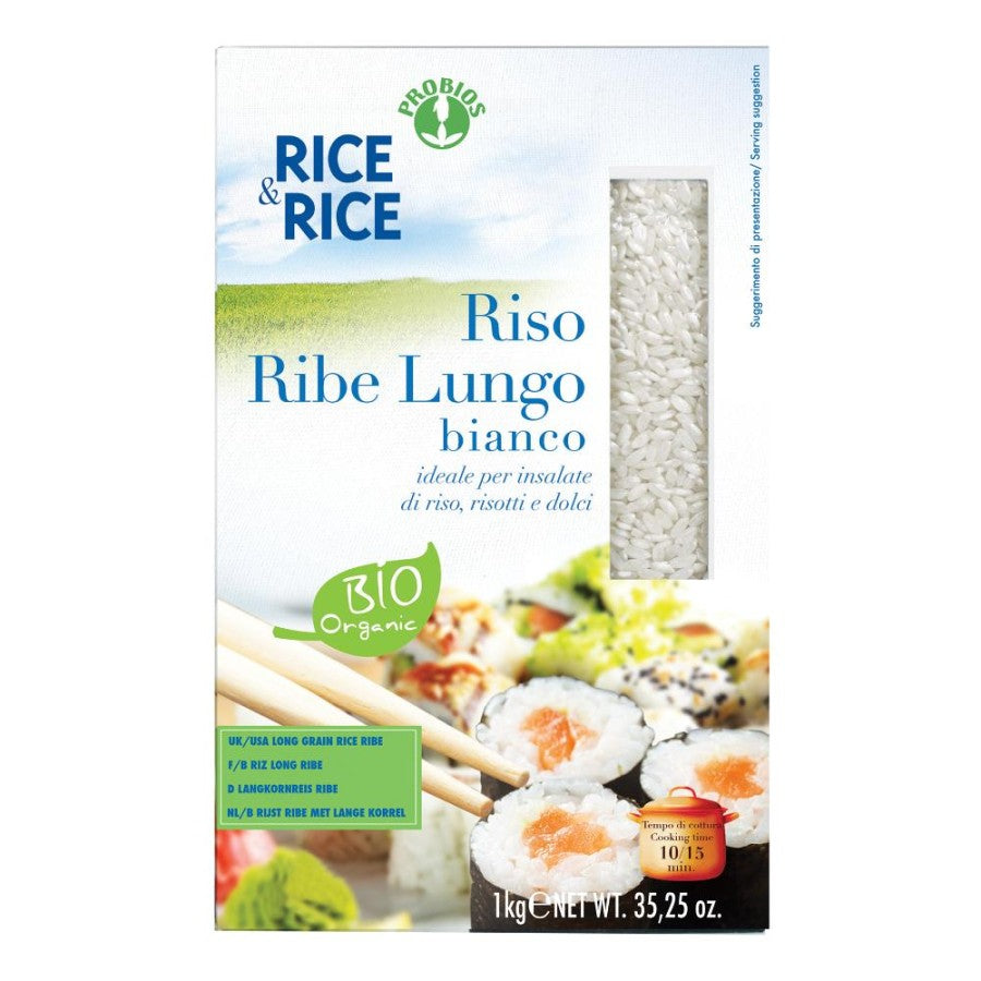 RICE & RICE Riso Lungo Ribe Bianco 1Kg