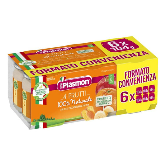 PLASMON Omog.4 Frutti 6x104g