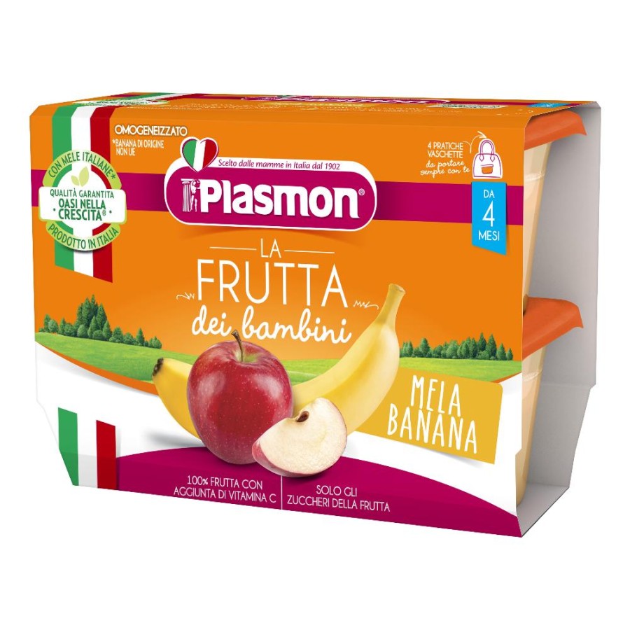 PLASMON Omog.Sapori Natura Mela/Banana 4x100g