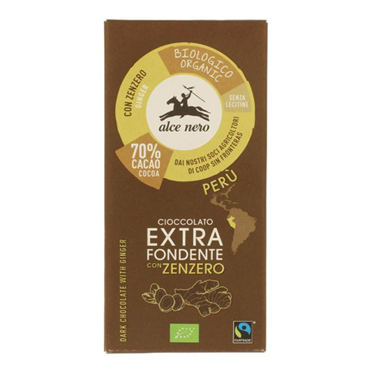 ALCE NERO Tavoletta Cioccolato Fond.C/Zenzero Bio