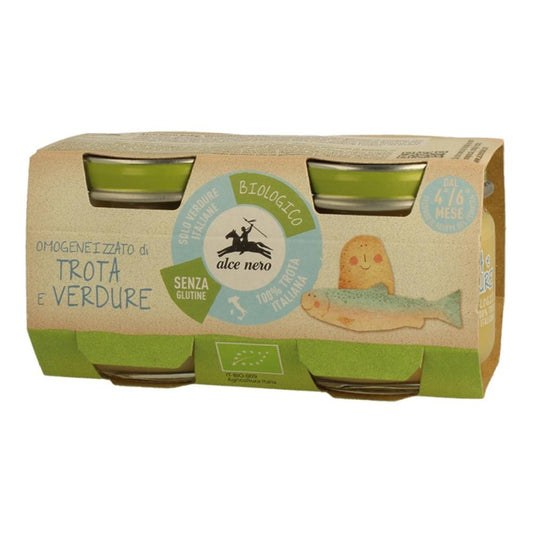 ALCE NERO Omo Trota Verdura Bio 2x80g