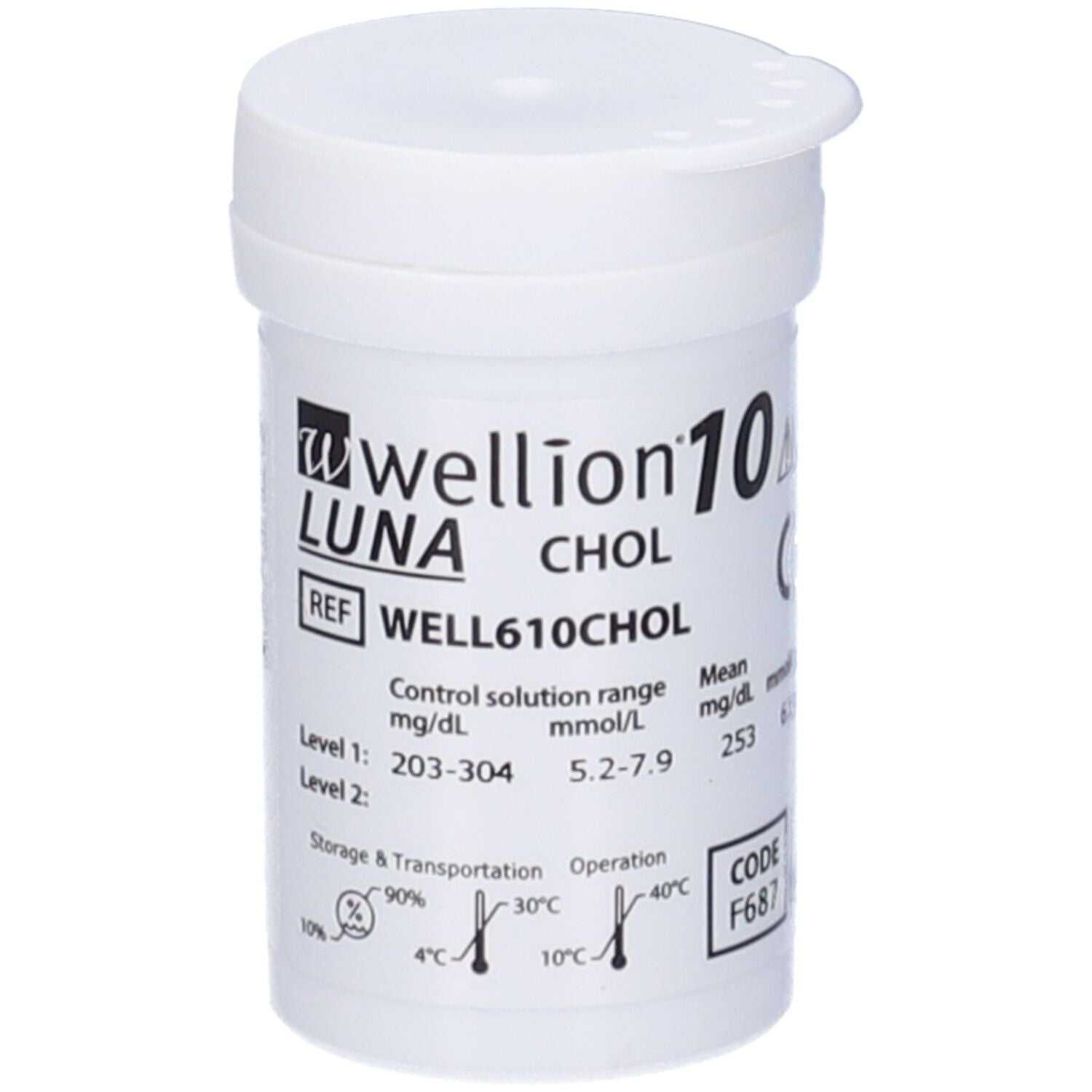 WELLION LUNA CHOLES STRIPS10PZ