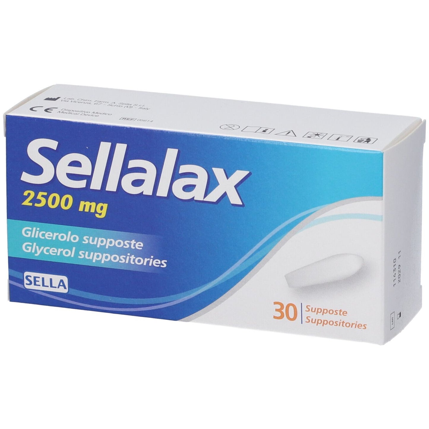 SELLALAX 2500MG SUPP GLIC 30PZ