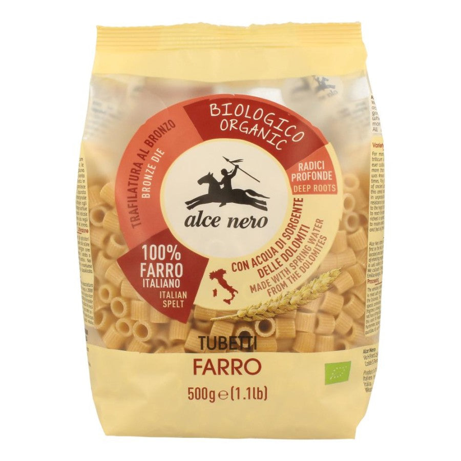 ALCE NERO Pasta Tubetti 100% Farro 500g