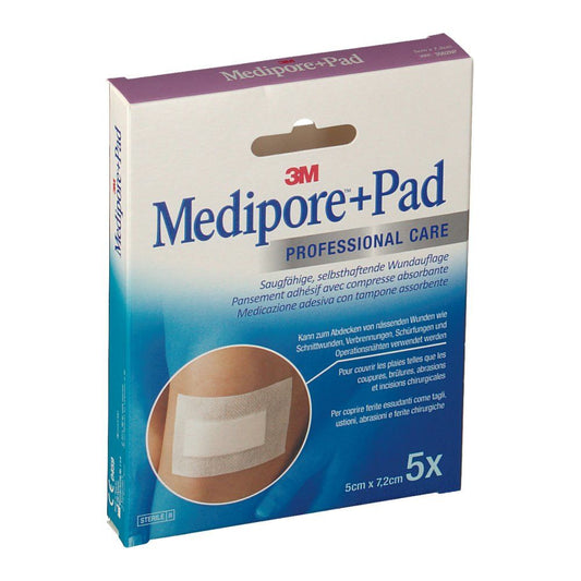 MEDIPORE+PAD MED 5X7,2CM 5PZ