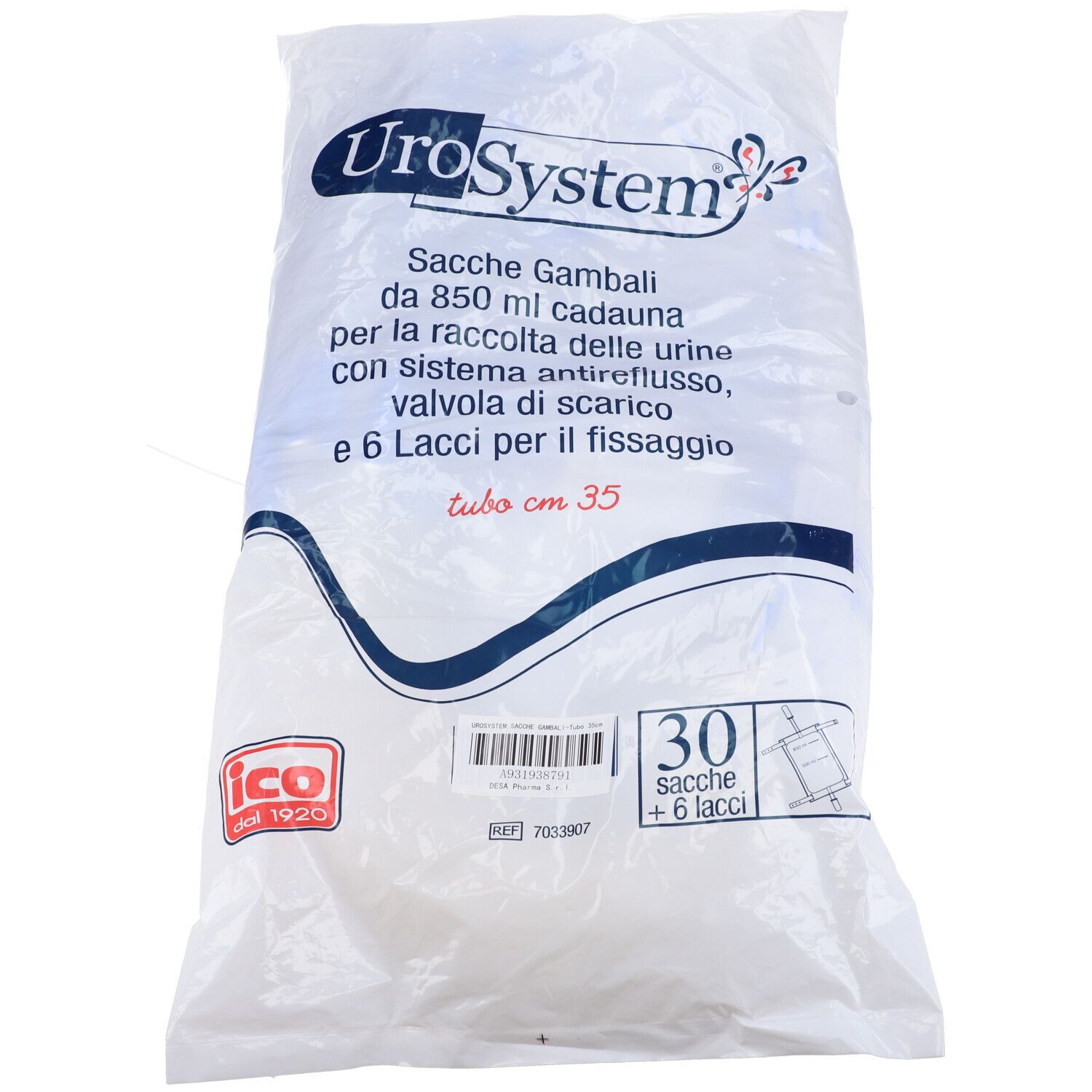 UROSYSTEM SAC GAMBA 35CM 30PZ
