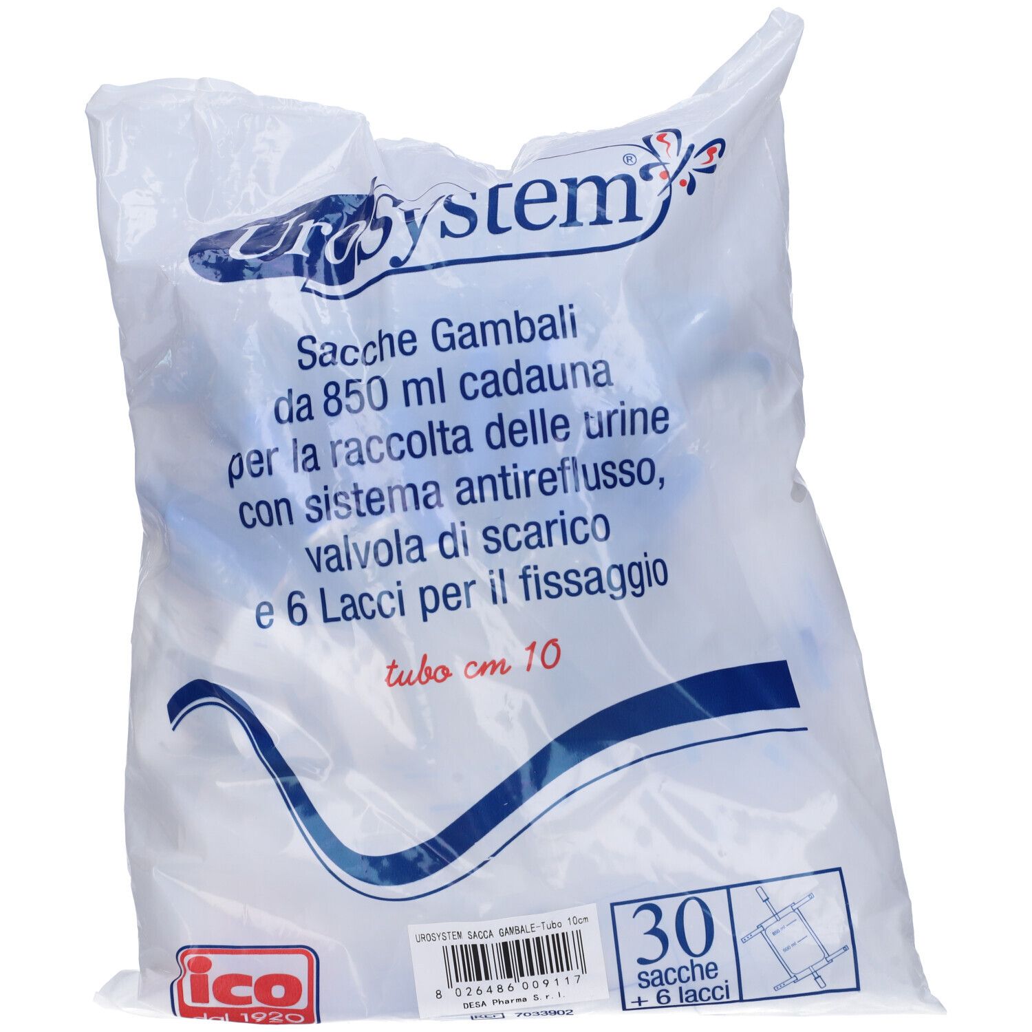 931938827 - UROSYSTEM SAC GAMBA 10CM 30PZ