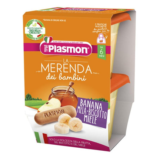 PLASMON Merenda Banana Mela Bisc.Miele 2x120g