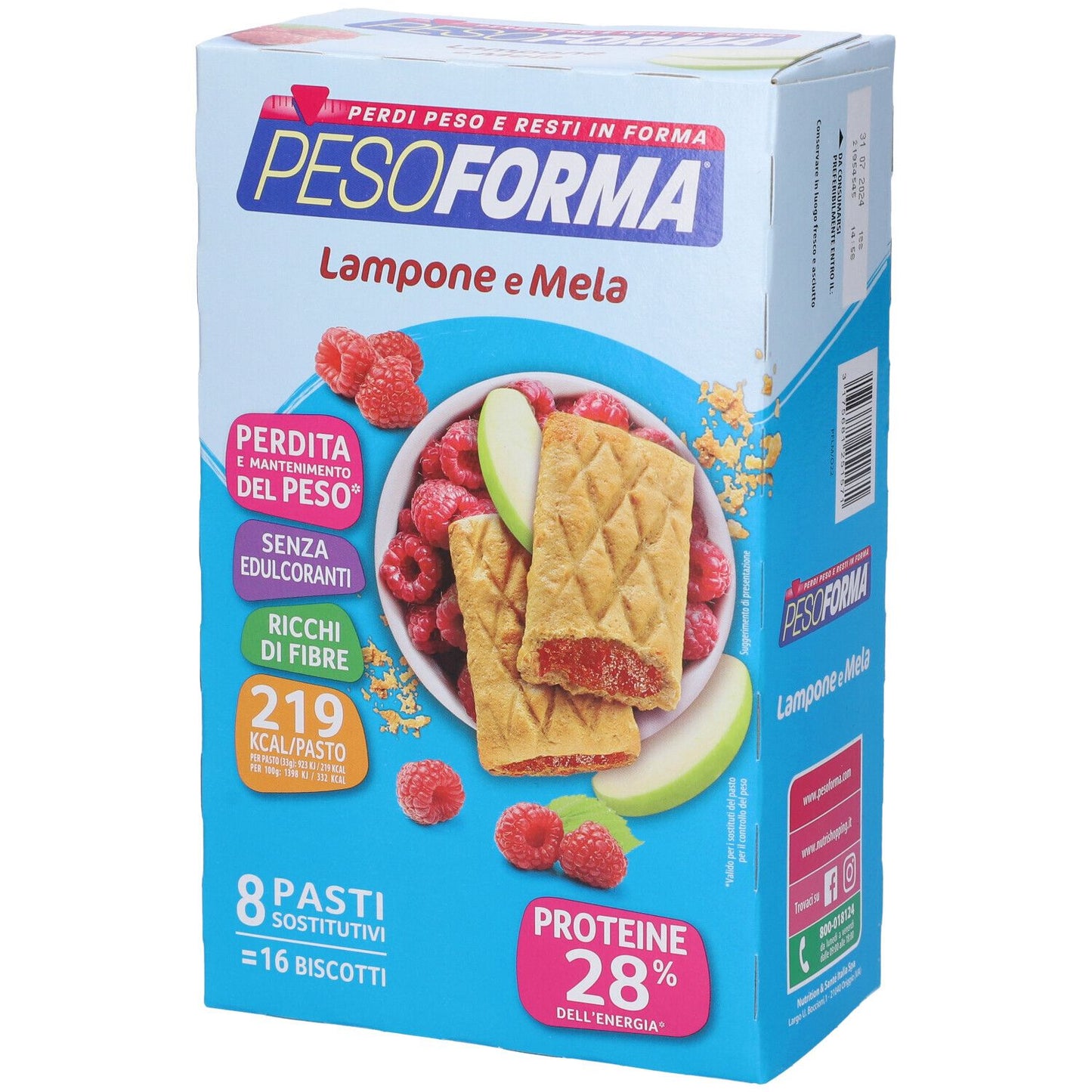 PESOFORMA Biscotto Lampone/Mela 16pz