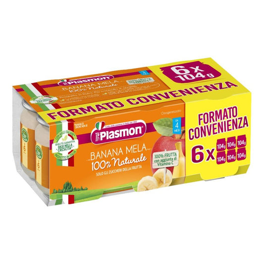PLASMON Omog.Banana/Mela 6x104g