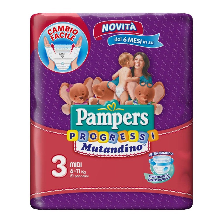 PAMPERS PROGRESSI Mutanda 3 Midi 6-11Kg 21pz
