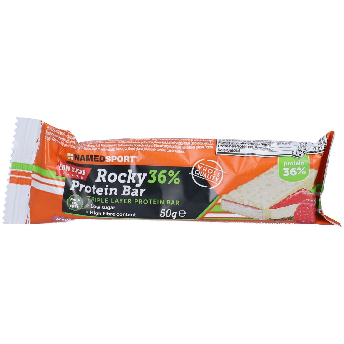 977219841 - ROCKY 36% PROT BAR RASPBER 50G