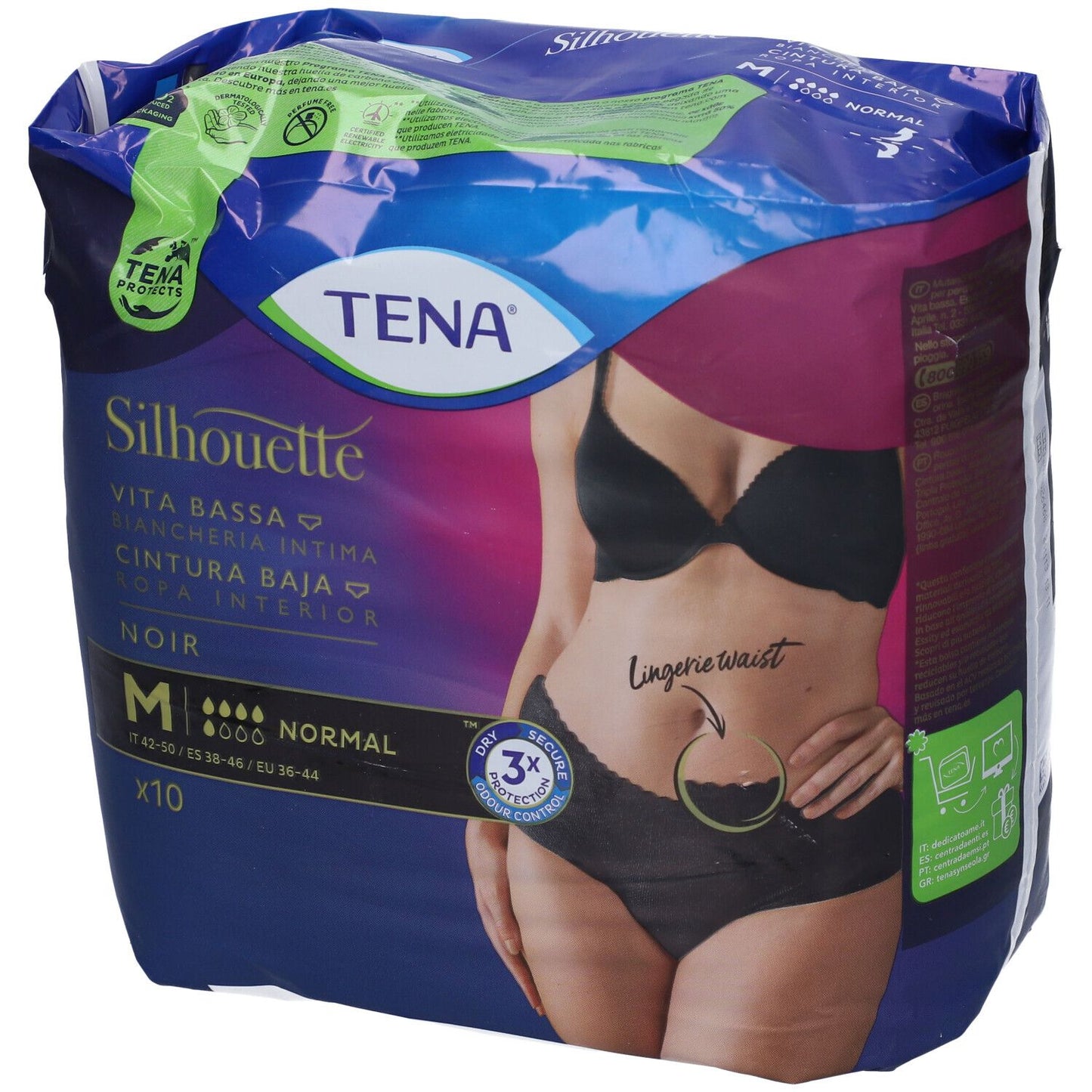 977700006 - TENA SILHOUETTE NOIR M 10PZ