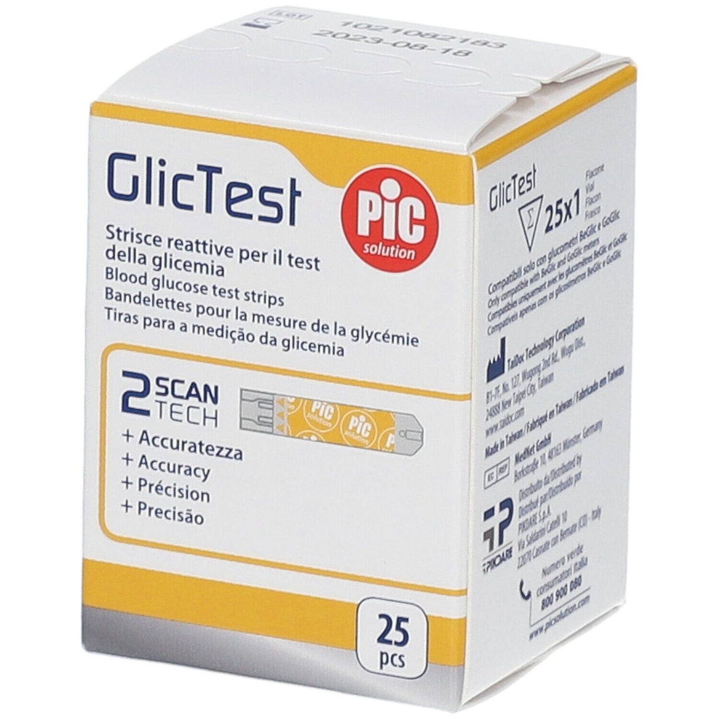 PIC STRISCE GLICTEST 25PZ