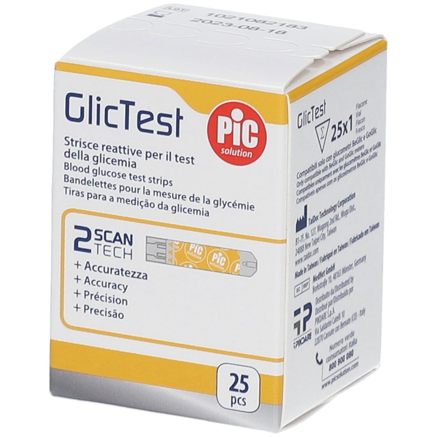 PIC STRISCE GLICTEST 25PZ