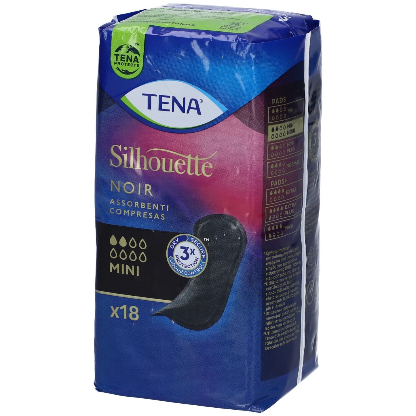 TENA SILHOUETTE NOIR MINI 18PZ