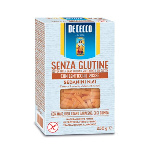 DE CECCO Sedanini n.61 con Lenticchie Rosse 250g