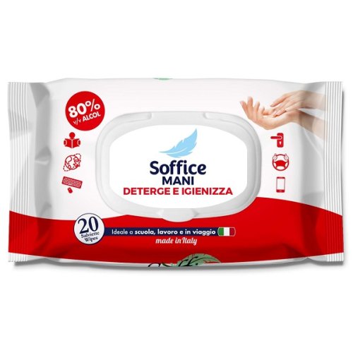 SOFFICE Salviette Mani 80% Alc.20pz