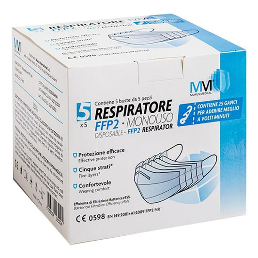 MUNUSMED Respiratore FFP2+Ganci 5x5pz