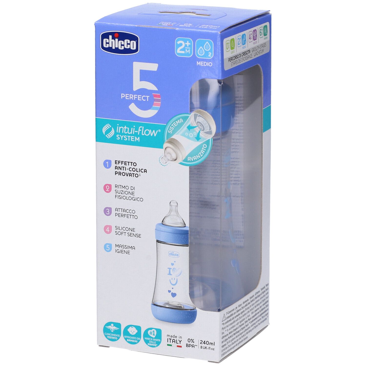 CH BIB P5 240ML MED SIL BOY